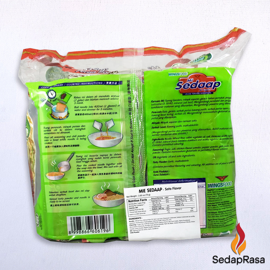 Mie Sedaap Rasa Soto 5 Packs Mie Sedaap Instant Noodle Soto Flavo